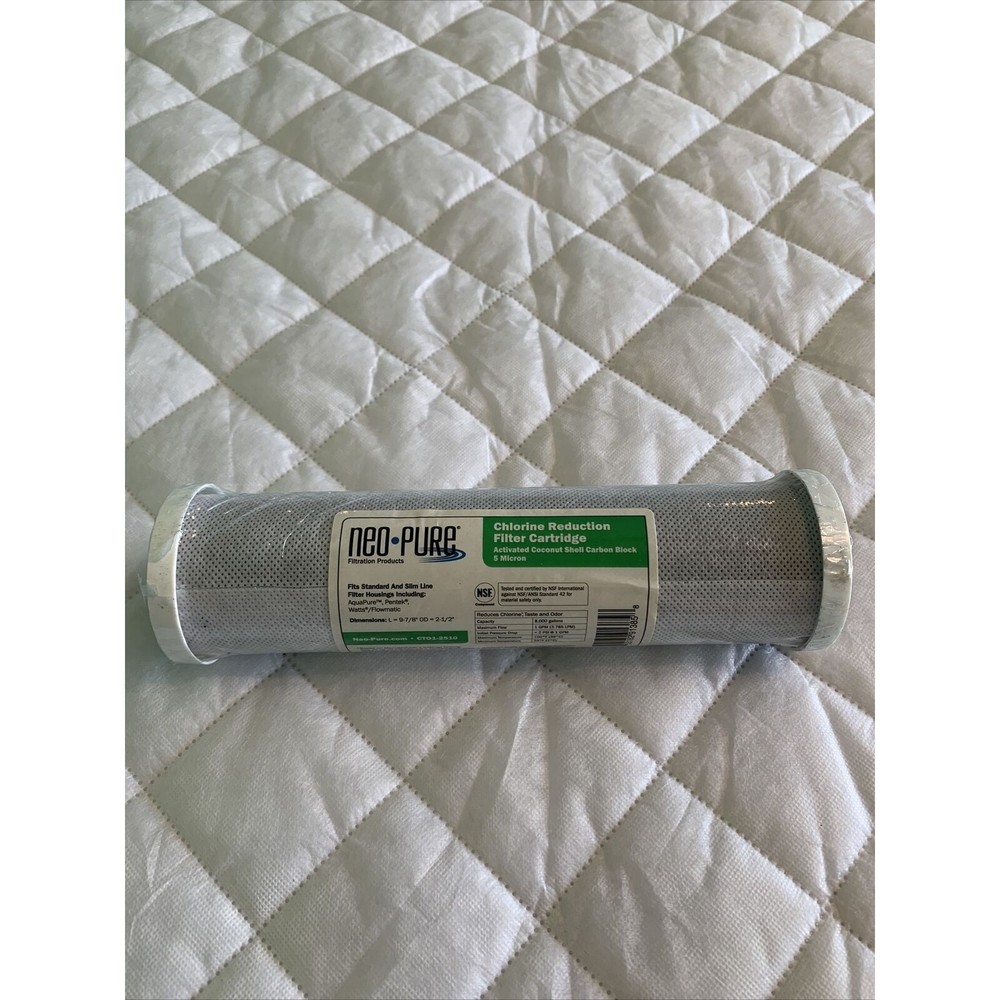 Neo-Pure Filter CT01-2510 Carbon Block 5 Micron White Water Filtration Sealed